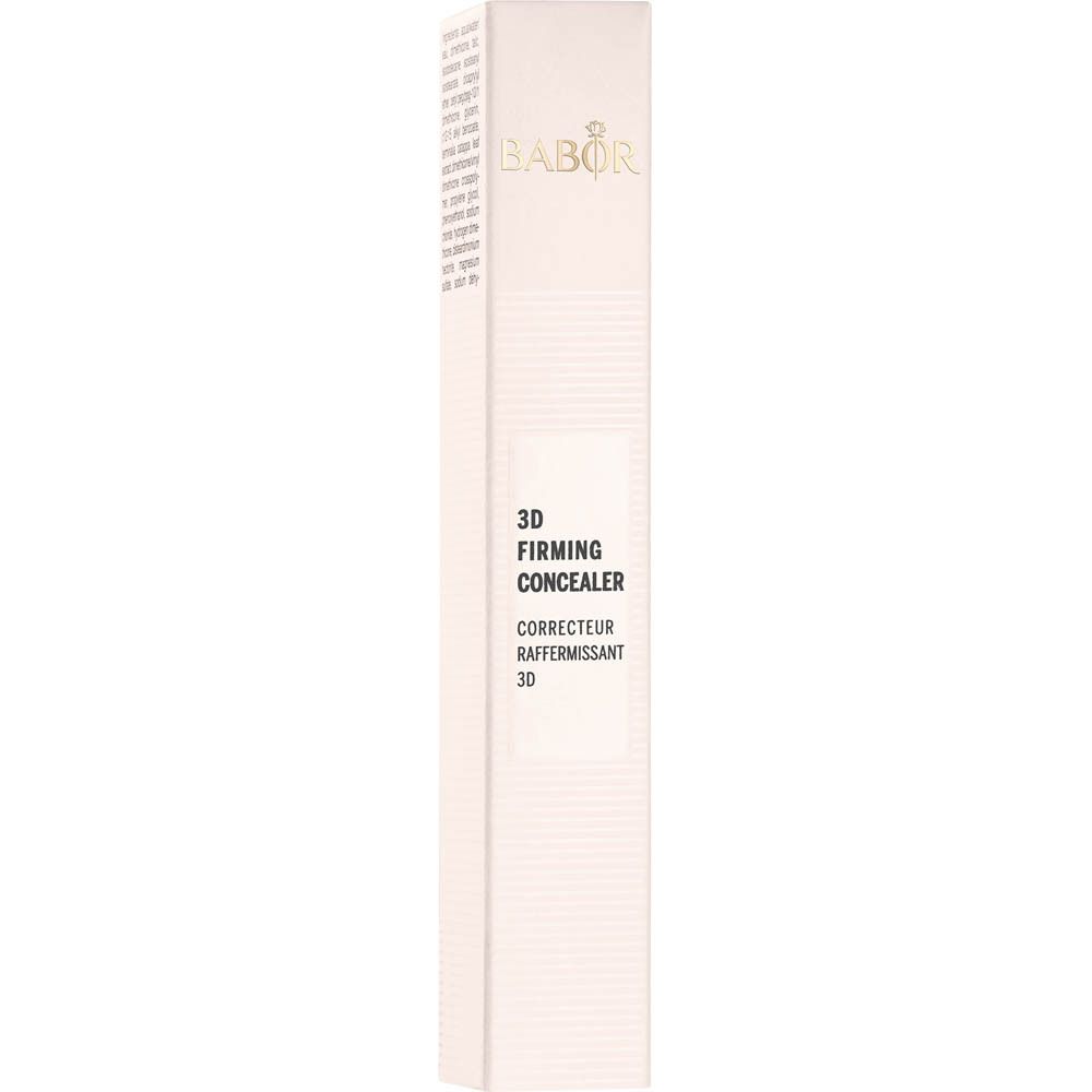 Verpackung des Babor 3D Straffender Concealers. Produktname und Marke sichtbar. Beige Farbton.