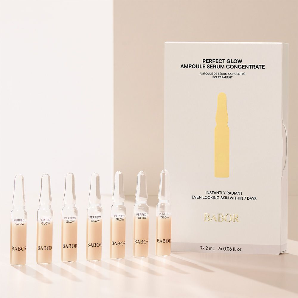 Verpackung mit Ampullen Perfect Glow Serum von BABOR.