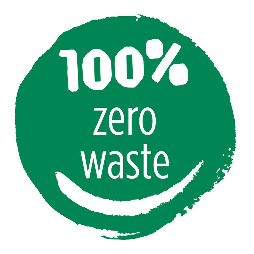 Grünes Logo mit Text: 100% zero waste.