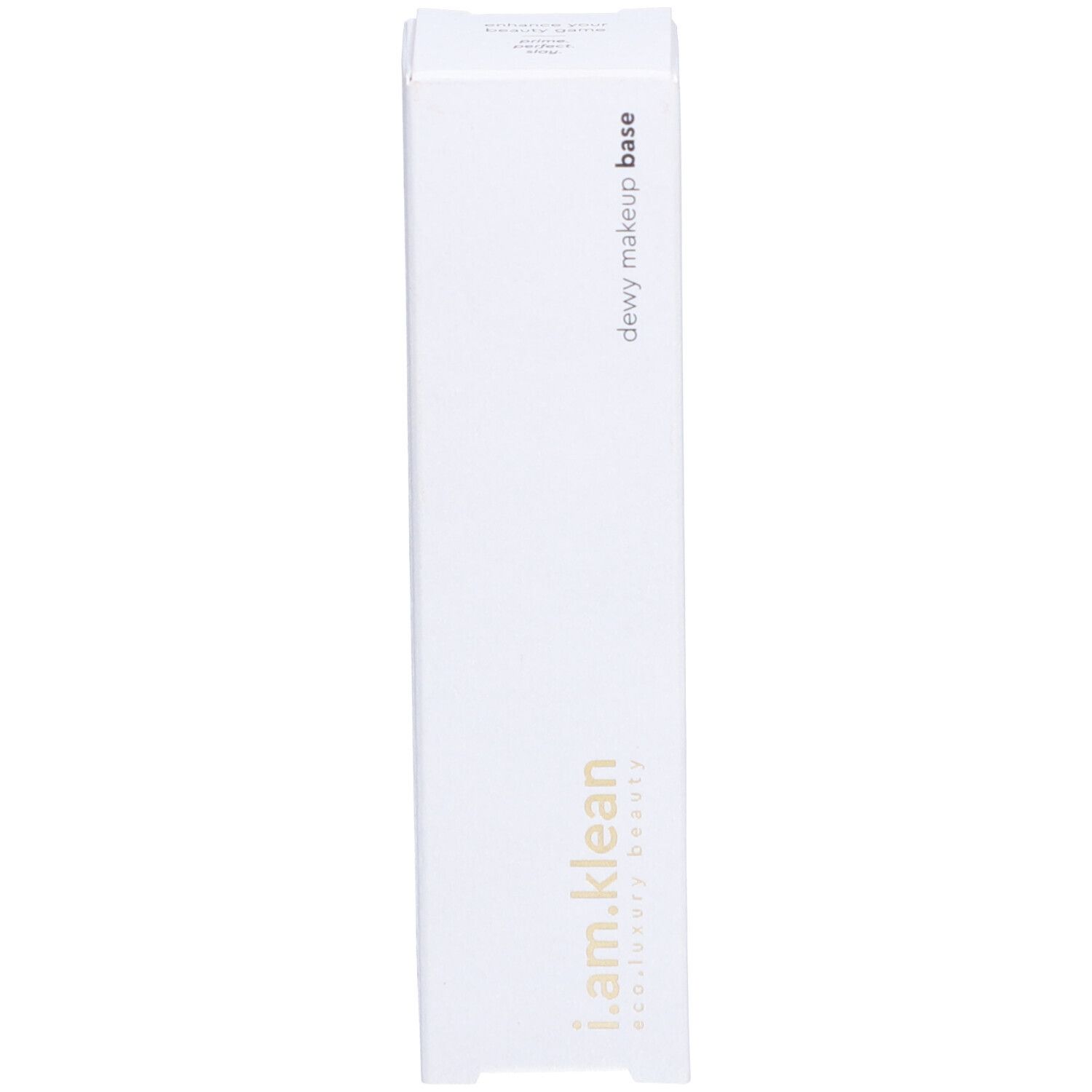 Weiße Schachtel mit Aufschrift: dewy makeup base, i.am.klean.