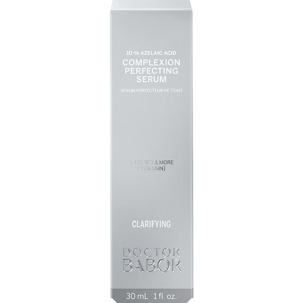 Faltschachtel mit DOCTOR BABOR® CLARIFYING Complexion Perfecting Serum und Produktinfos.