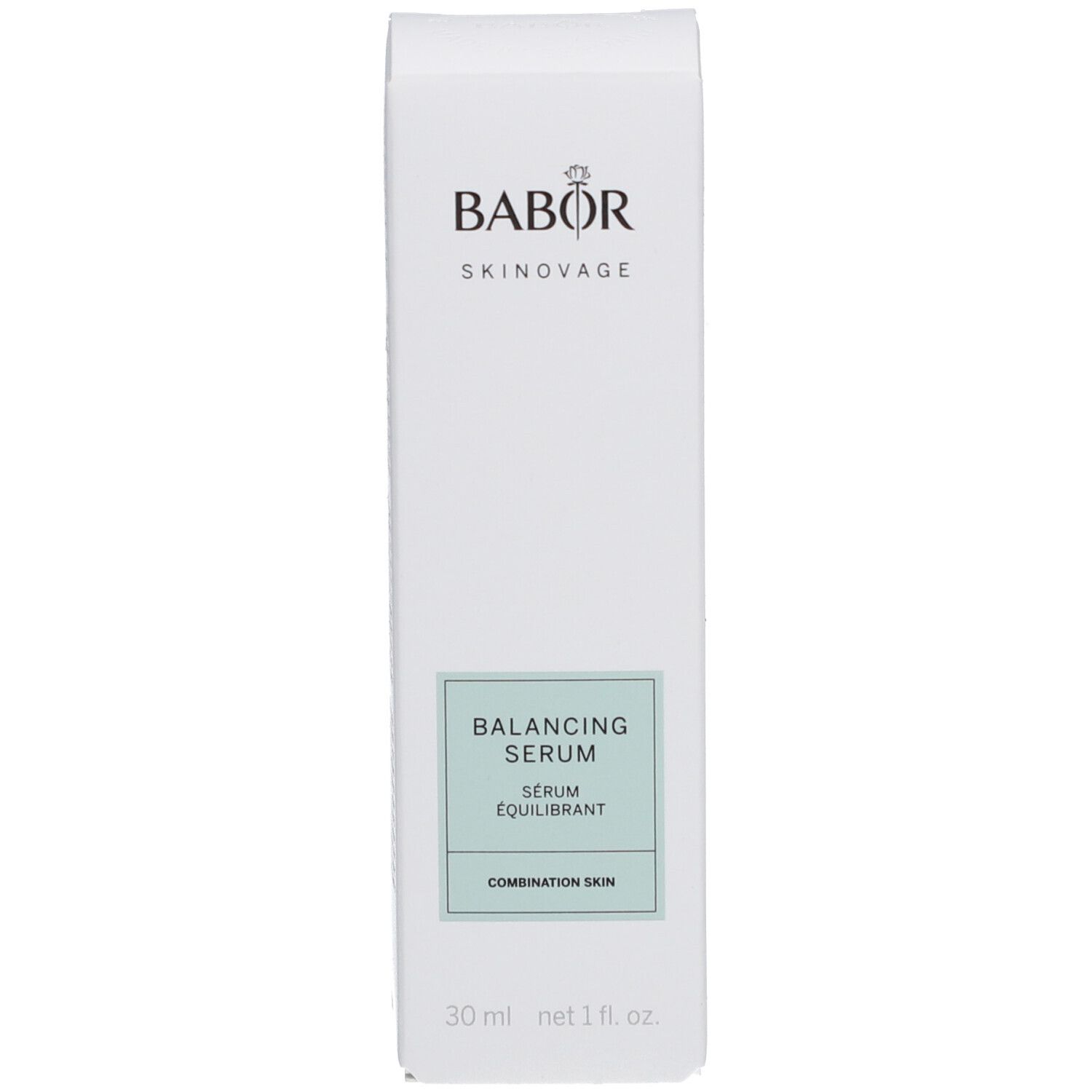 BABOR Skinovage Balancing Serum Verpackung. Aufschrift: Balancing Serum, 30 ml.