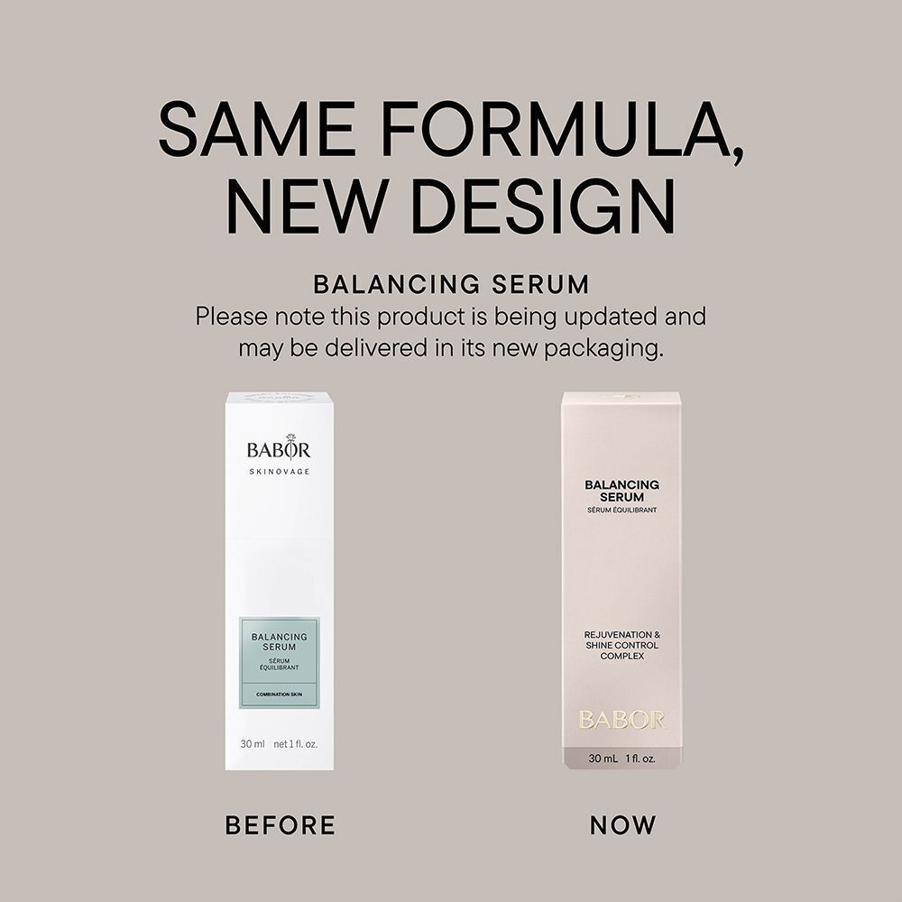 BABOR Balancing Serum Flasche, Rückseitenansicht.