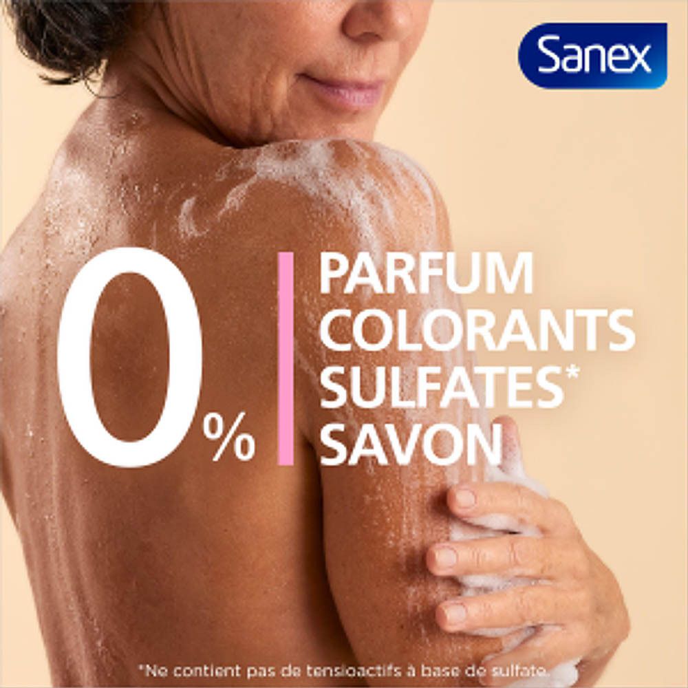 Personne se lave. Texte : 0% PARFUM COLORANTS SULFATES SAVON.