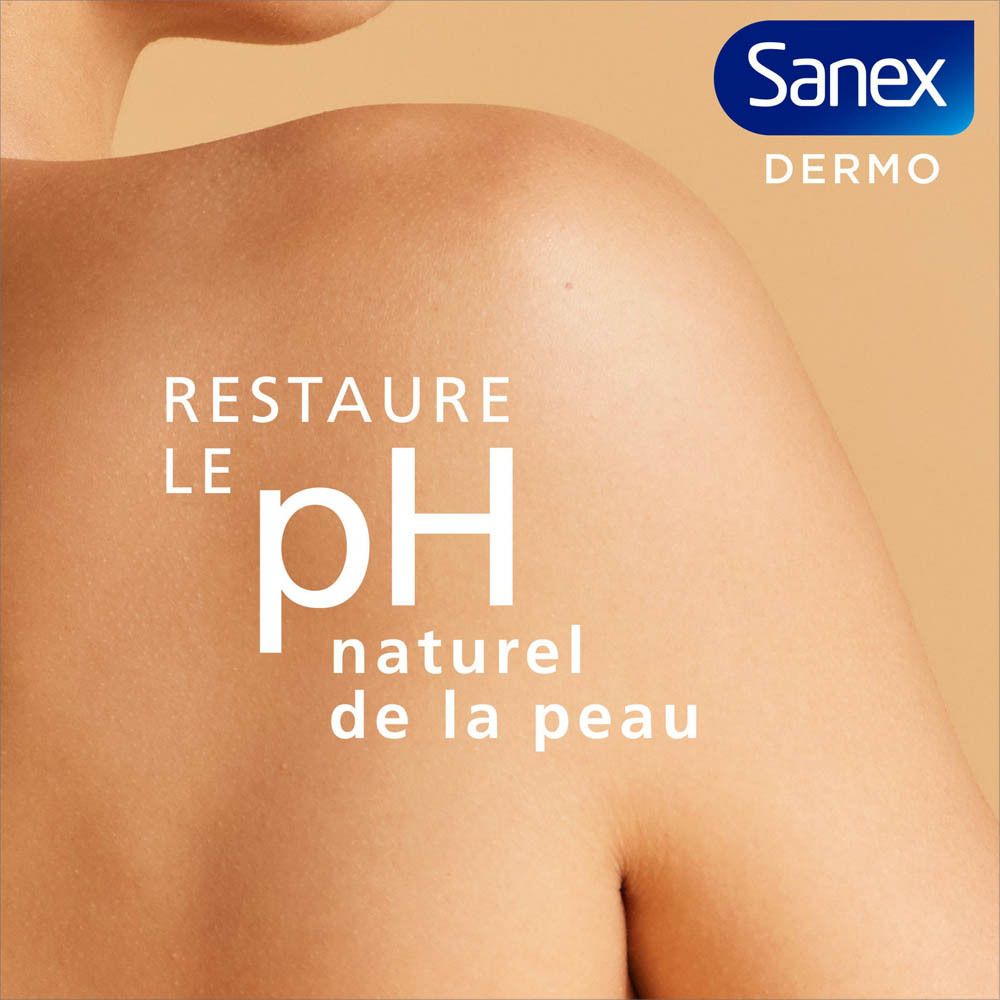 Publicité. Sanex Dermo. Restaure le pH naturel de la peau.