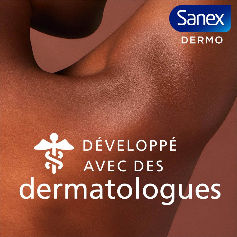 Publicité. Sanex Dermo. Développé avec des dermatologues.