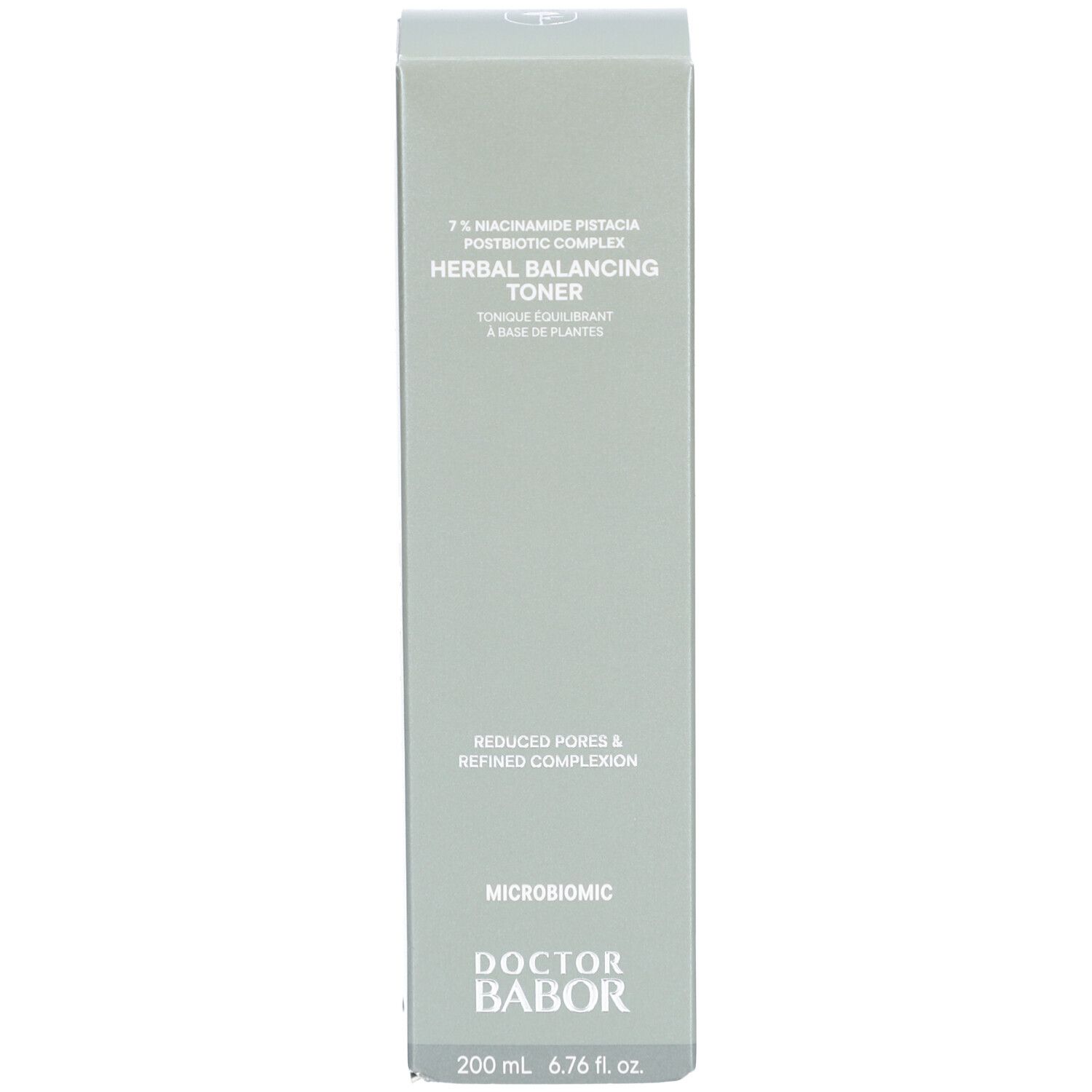 Produktverpackung. Aufschrift: Herbal Balancing Toner, Doctor Babor, 200 ml.