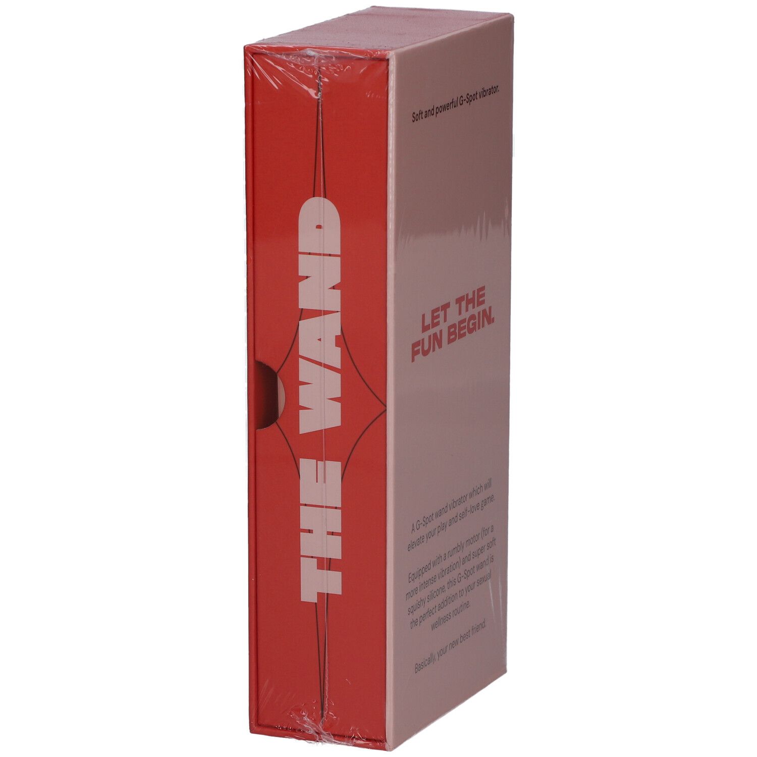 Rosa Verpackung mit Text "LET THE FUN BEGIN". Enthält Produktbeschreibung und Marke ILS.