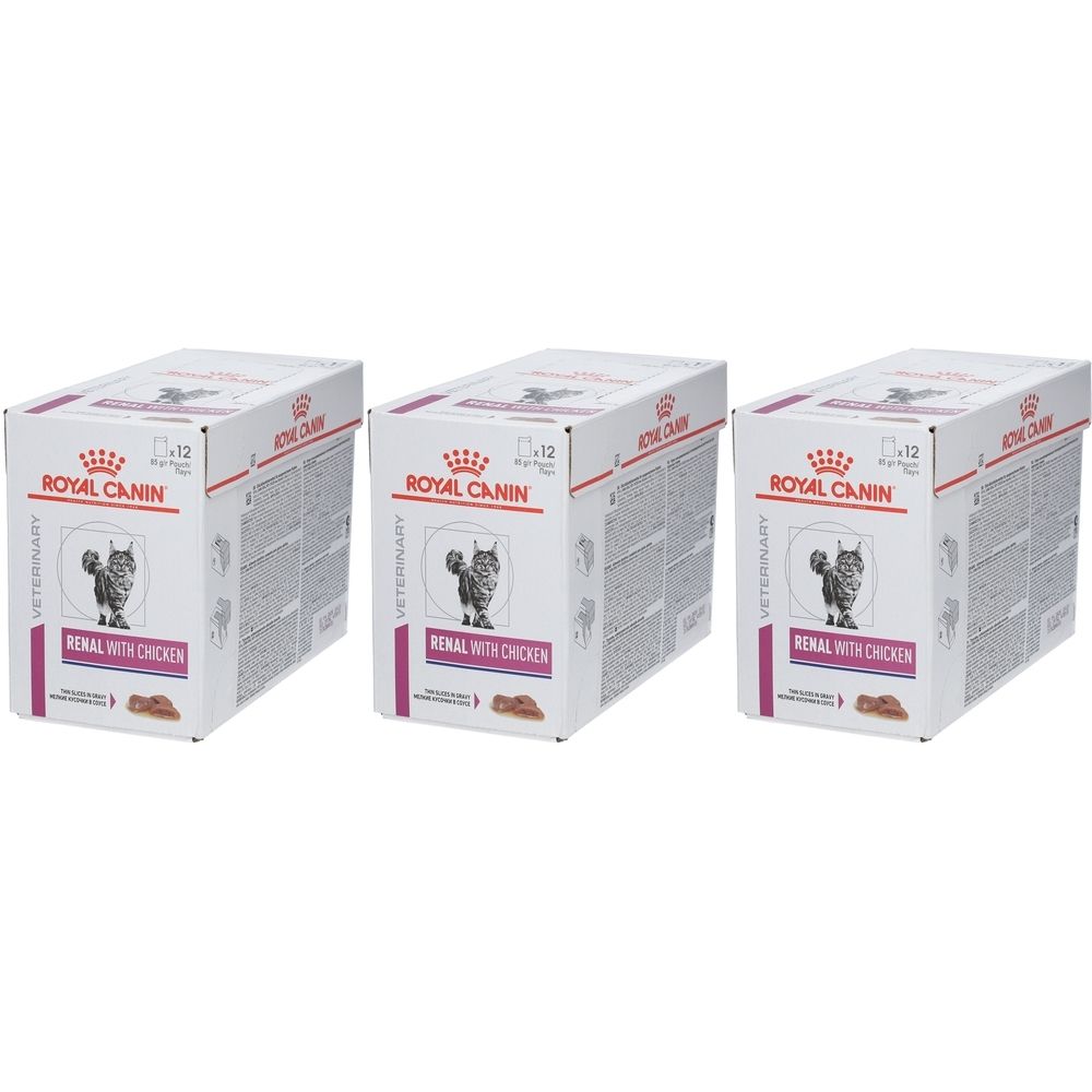 Royal Canin Veterinary Feline Renal with Chicken Nieuwe Formule Tripack