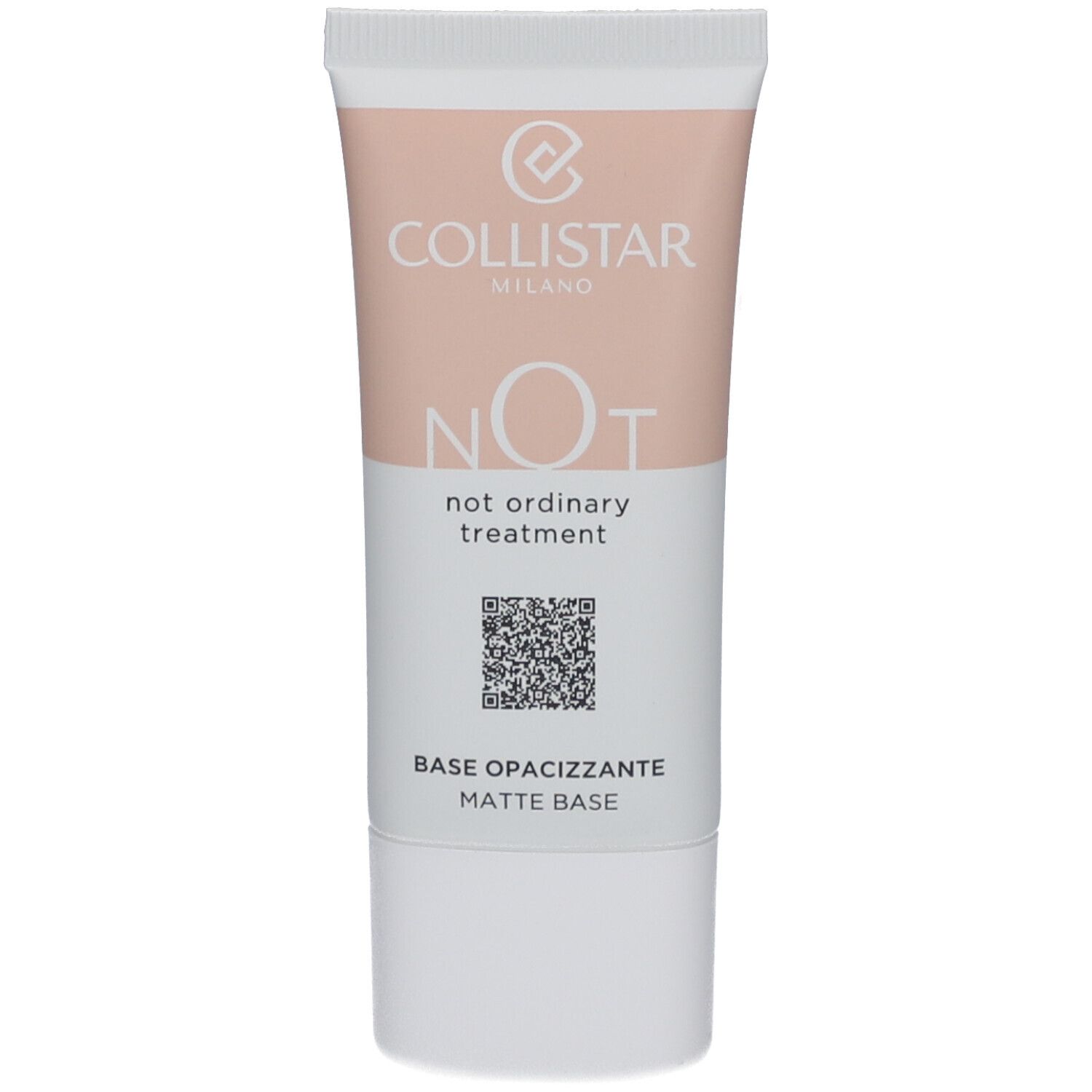 Tube mit Make-up-Basis. Aufdrucke: Collistar, NOT, not ordinary treatment, BASE OPACCIZZANTE, MATTE BASE.