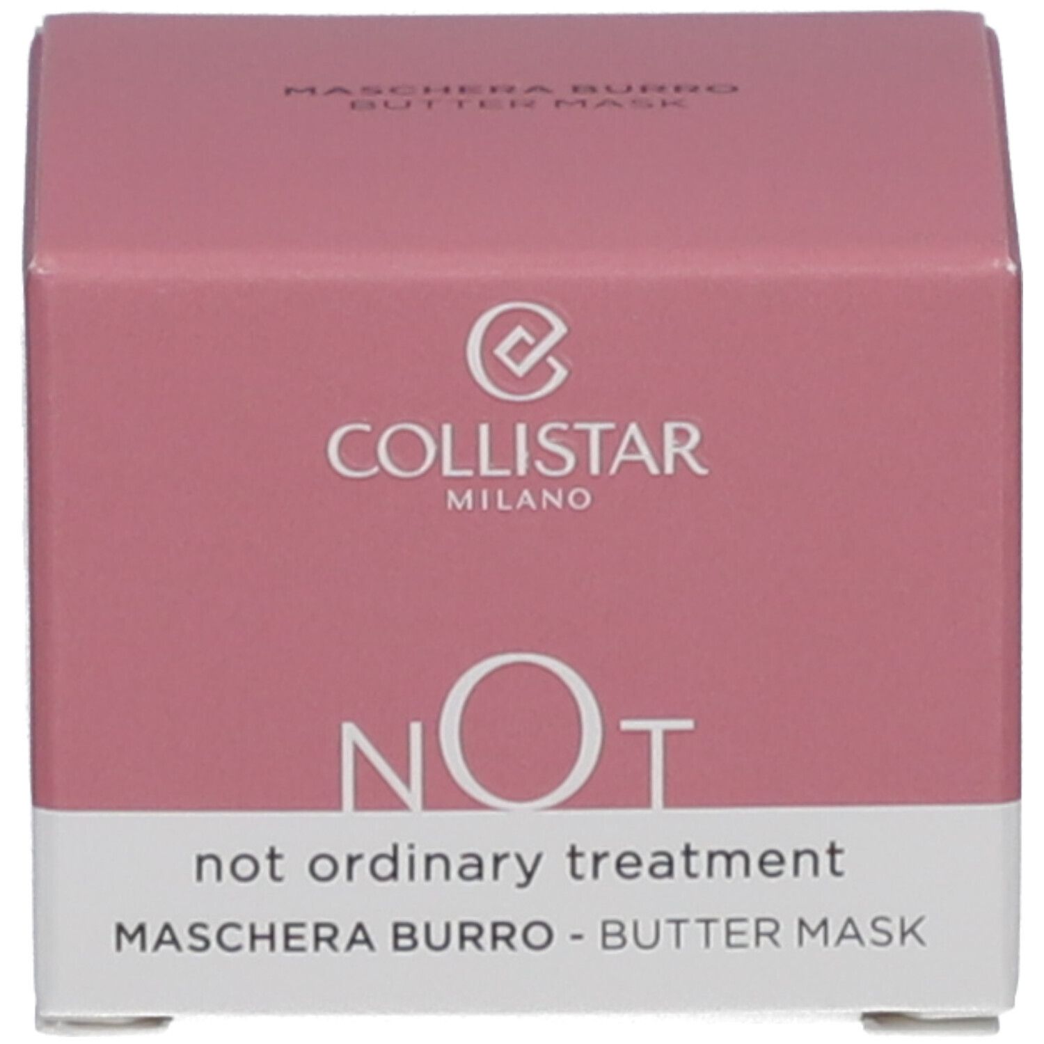 Produktverpackung. Aufschrift: COLLISTAR, NOT, MASCHERA BURRO - BUTTER MASK.