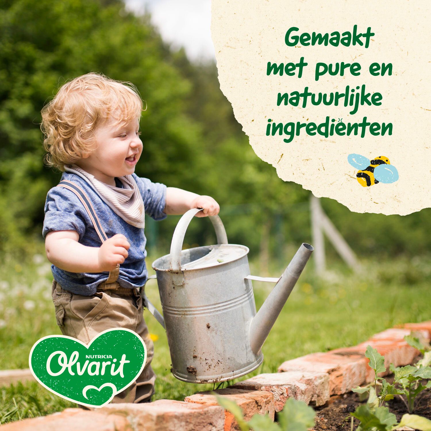 Olvarit Teller 12m+ Spaghetti Bolognese. Gele verpakking met productafbeelding en tekst in het Nederlands.