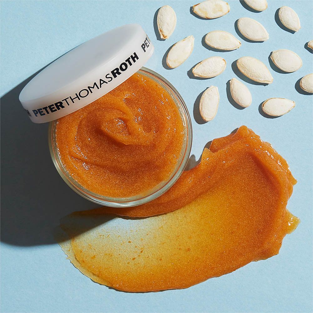 Peter Thomas Roth Pumpkin Enzyme Mask. Pot avec masque, texte et logo.