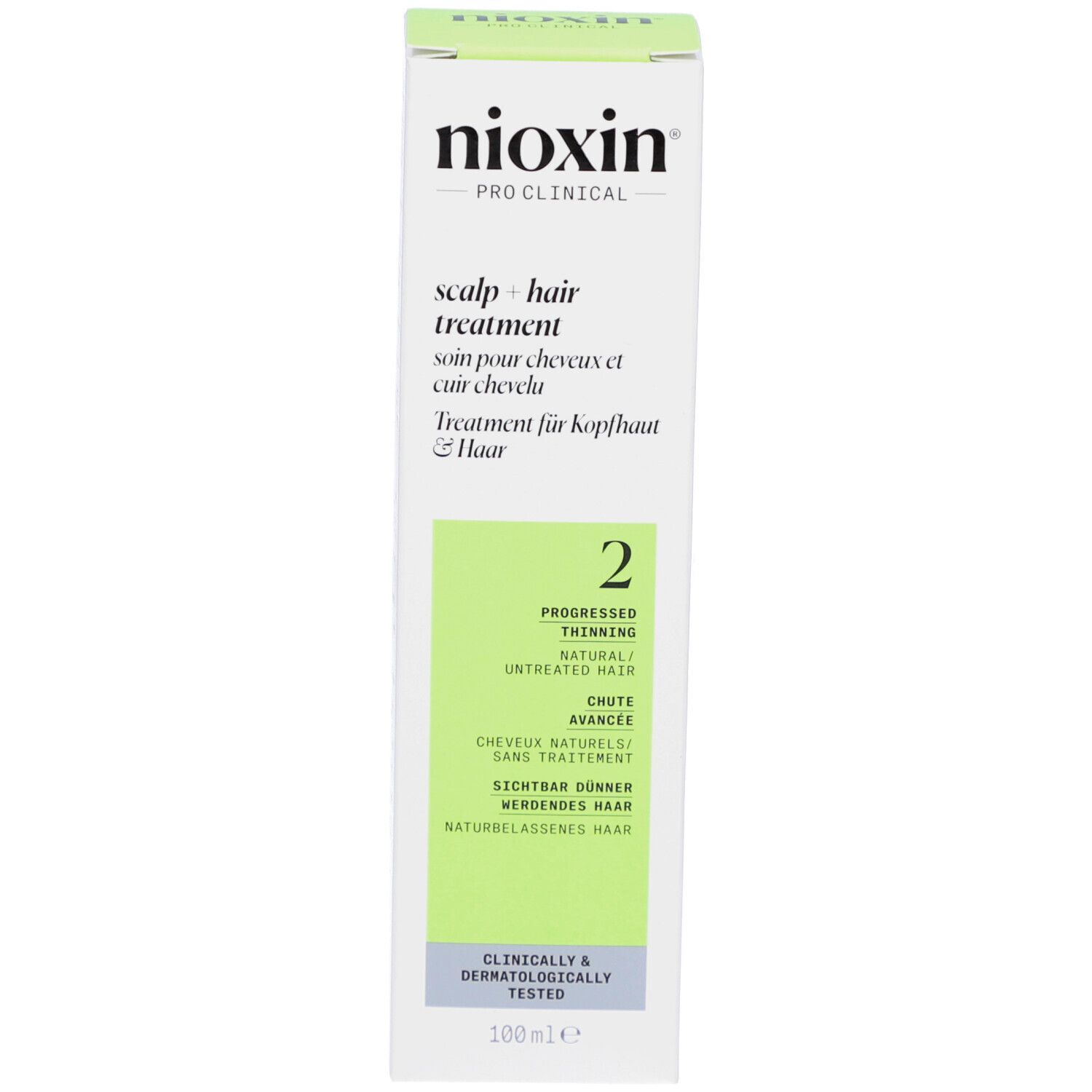Kartonverpackung für Nioxin System 2 Kopfhautbehandlung, 100ml.