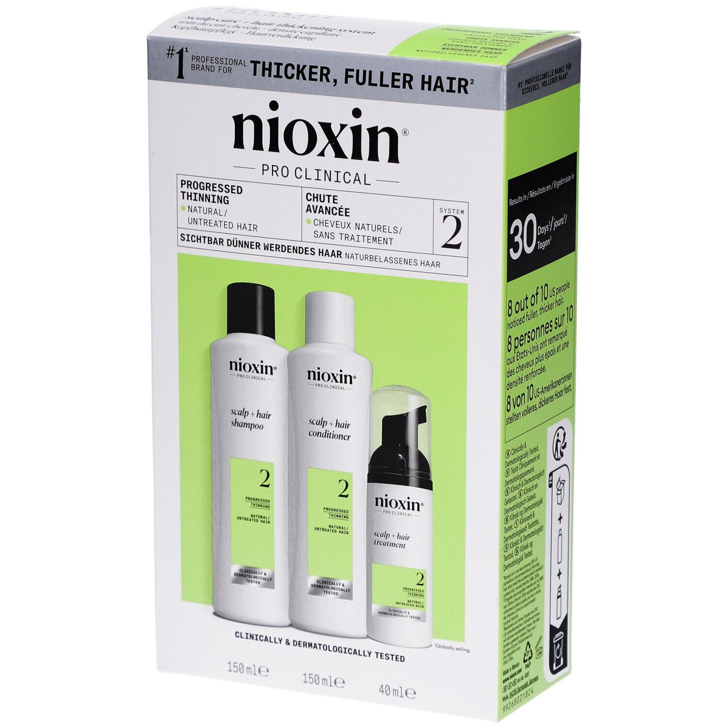 Nioxin System 2 Trial Kit for Thinning Hair 150+150+40 ml Set