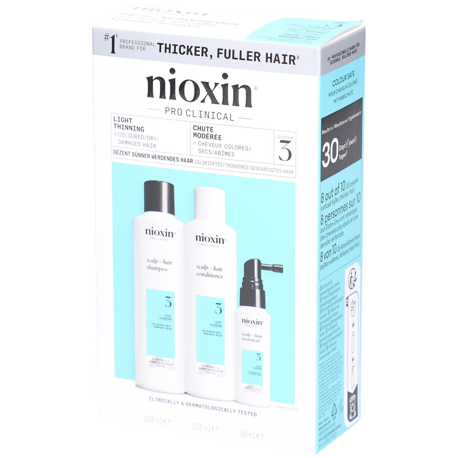 Nioxin System 3 Trial Kit for Colored Thinning Hair 150+150+50 ml Kombipackung