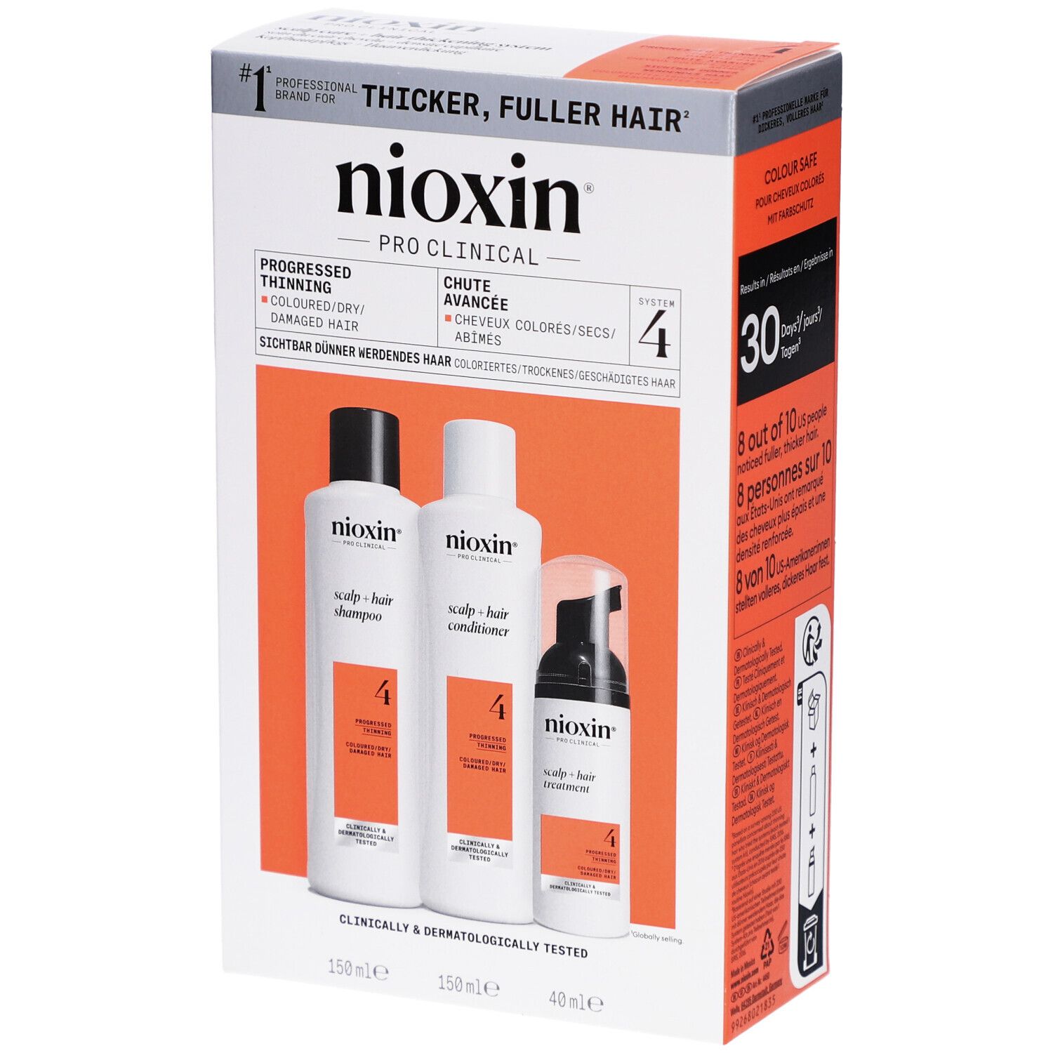 Nioxin System 4 Trial Kit for Colored Thinning Hair 150+150+40 ml Set