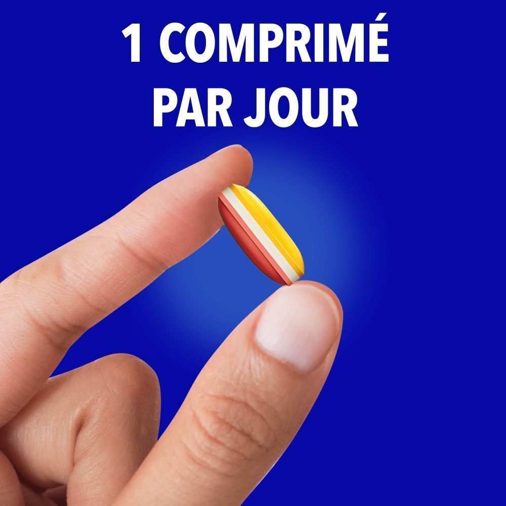 Main tenant un comprimé. Texte : 1 comprimé par jour.