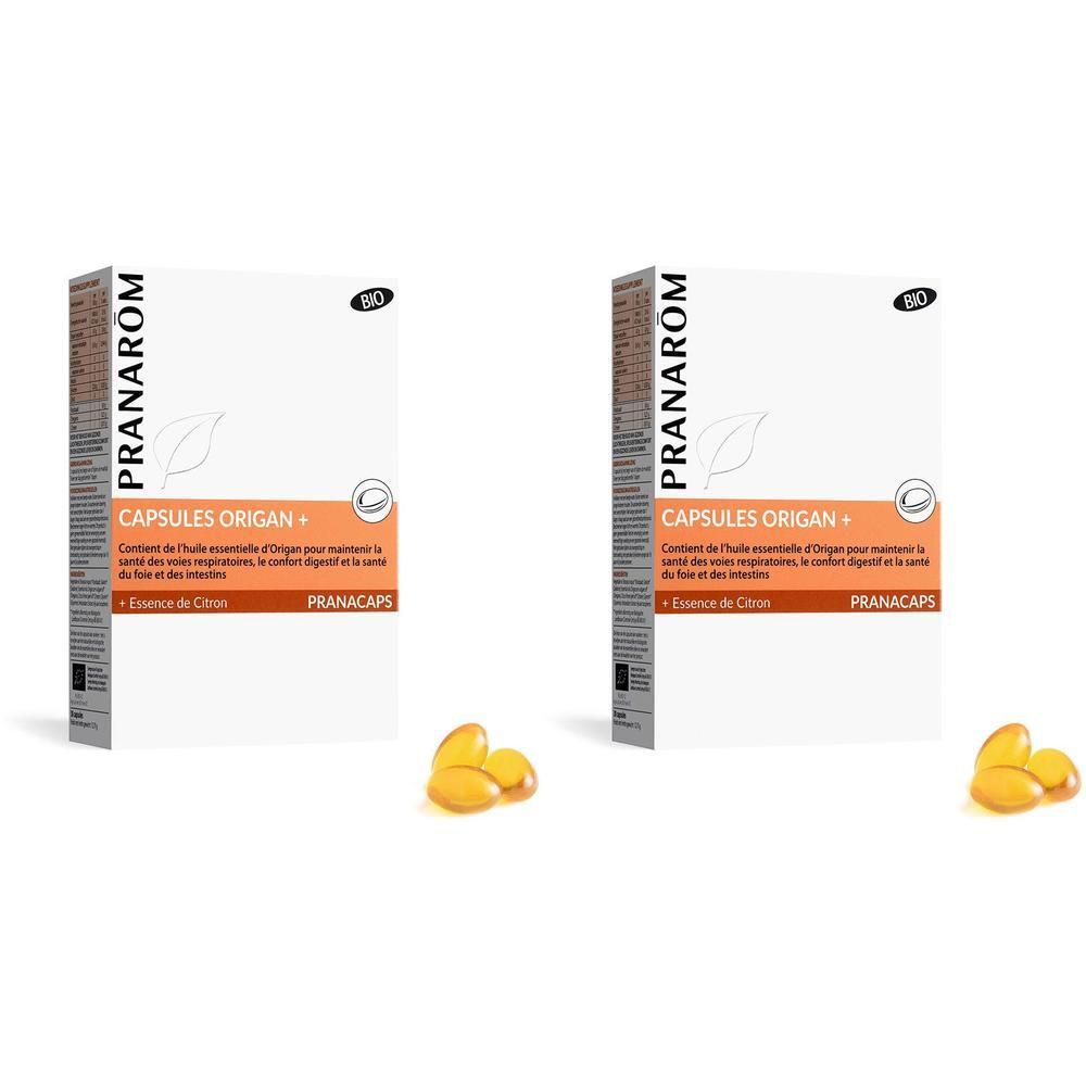 Pranarom Capsules Origan + Essence de Citron Organischer Oregano + Zitronenessenz Aromatische Widerstandskapseln | 2=1*