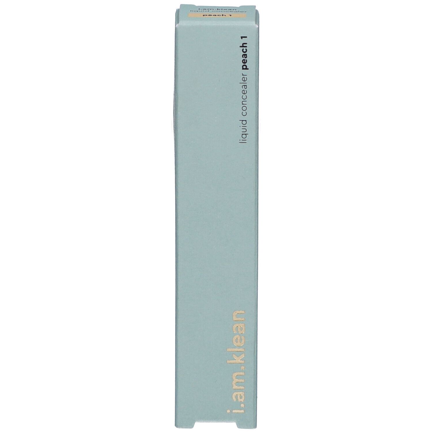 Hellblaue Verpackung für flüssigen Concealer, Farbton Pfirsich 1. Marke: i.am.klean.