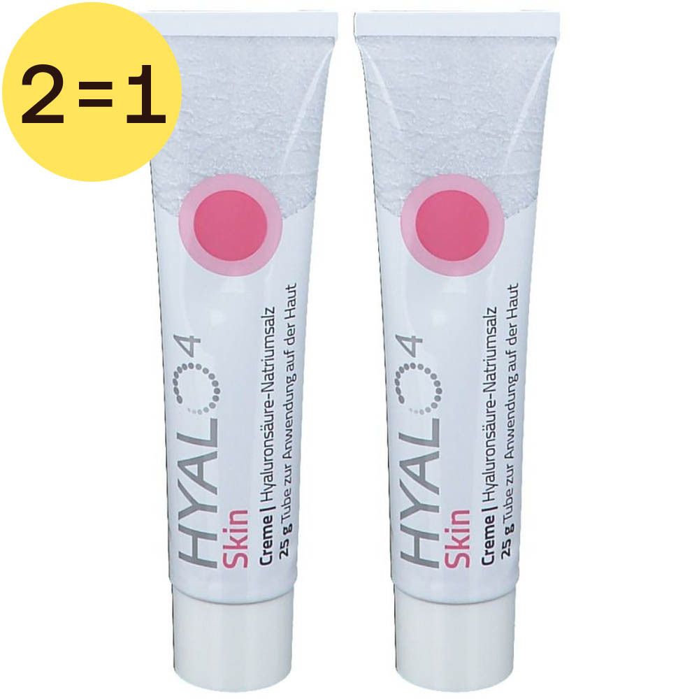 Twee tubes hyaluronzuur-natriumzout crème voor de huid.
