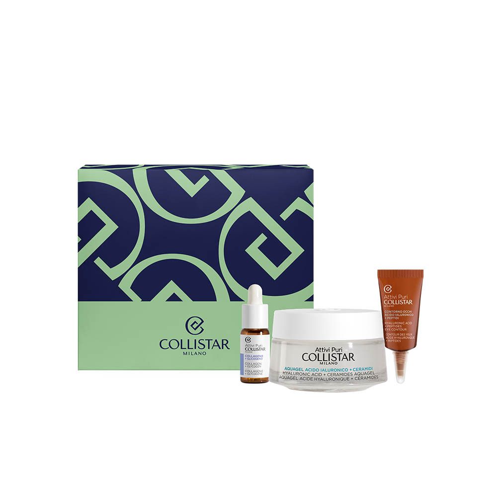 Collistar Facecare Set - Attivi Puri Hyaluronic Acid + Ceramides Aquagel 50Ml + Collagen + Glycogen 5Ml + Eye Contour Hyaluronic Acid + Peptides 5Ml
