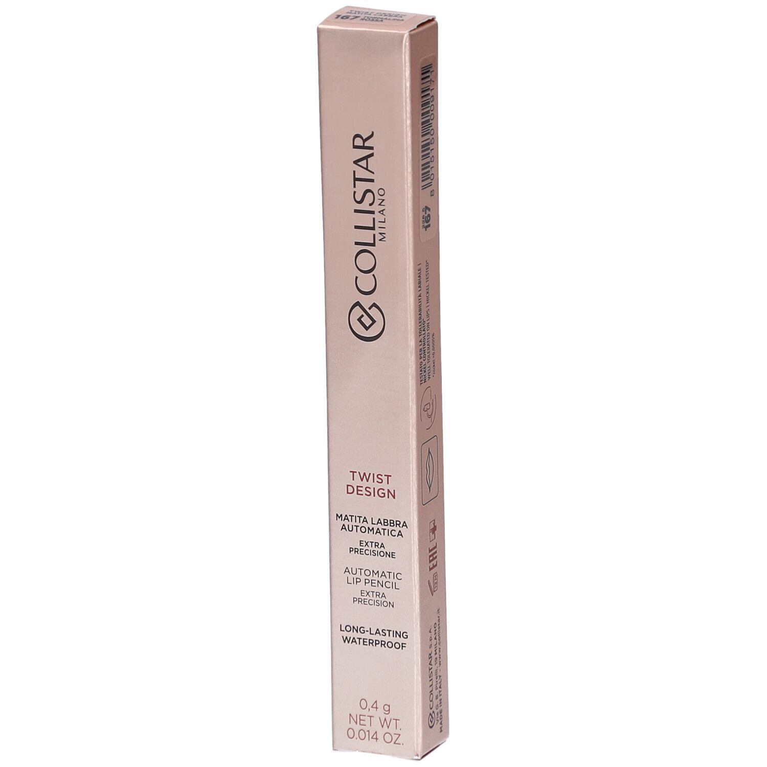 Collistar Twist Design Lip Pencil 167 Tormalina Rossa 0,4g 0,4 g Make up