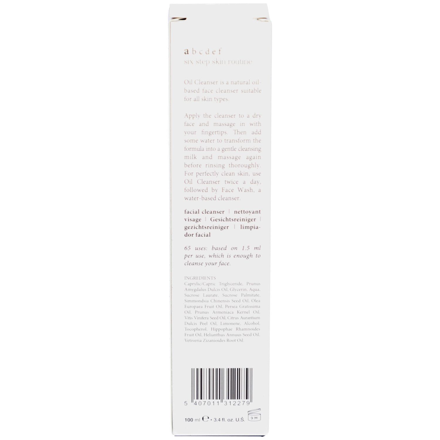 Seite der Schachtel. Text in Englisch. Enthält Informationen zum Produkt und zur Anwendung.
