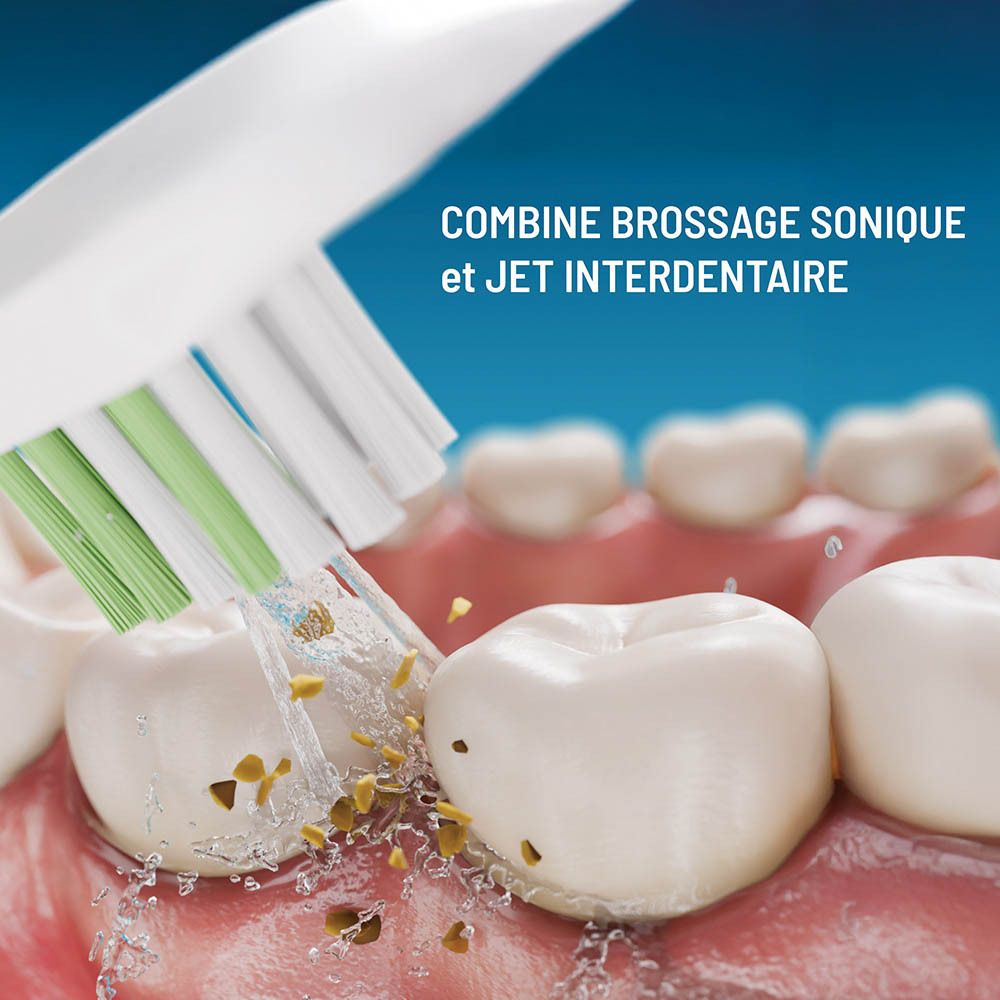 Haepi Brosse à dents Julia avec jet interdentaire et tête de détartrage