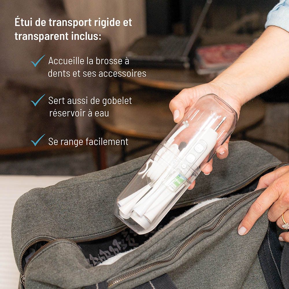 Haepi Brosse à dents Julia avec jet interdentaire et tête de détartrage
