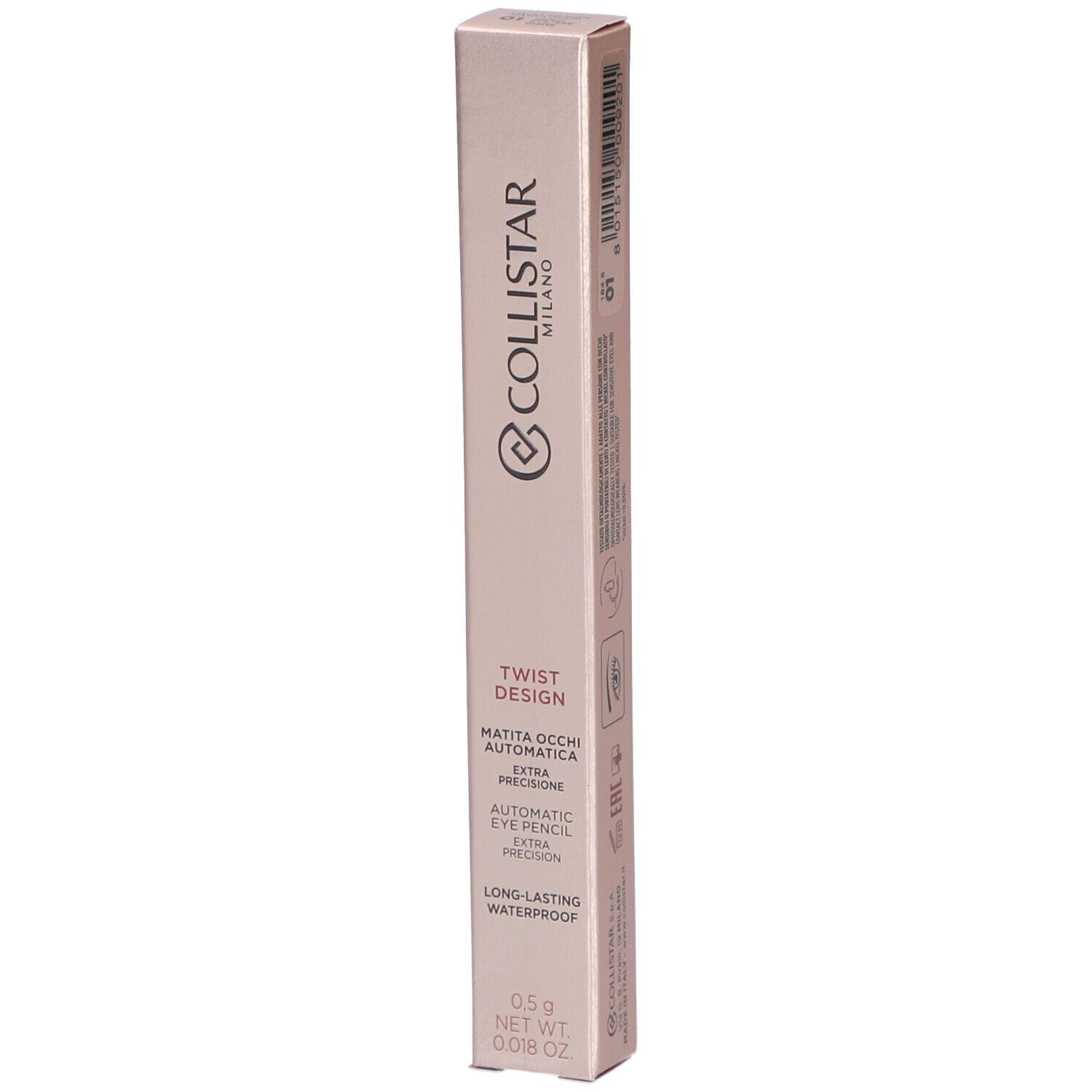Collistar Twist Design Eye Pencil 01 - Eclipse Black Matte 0,54g 0,54 g Make up