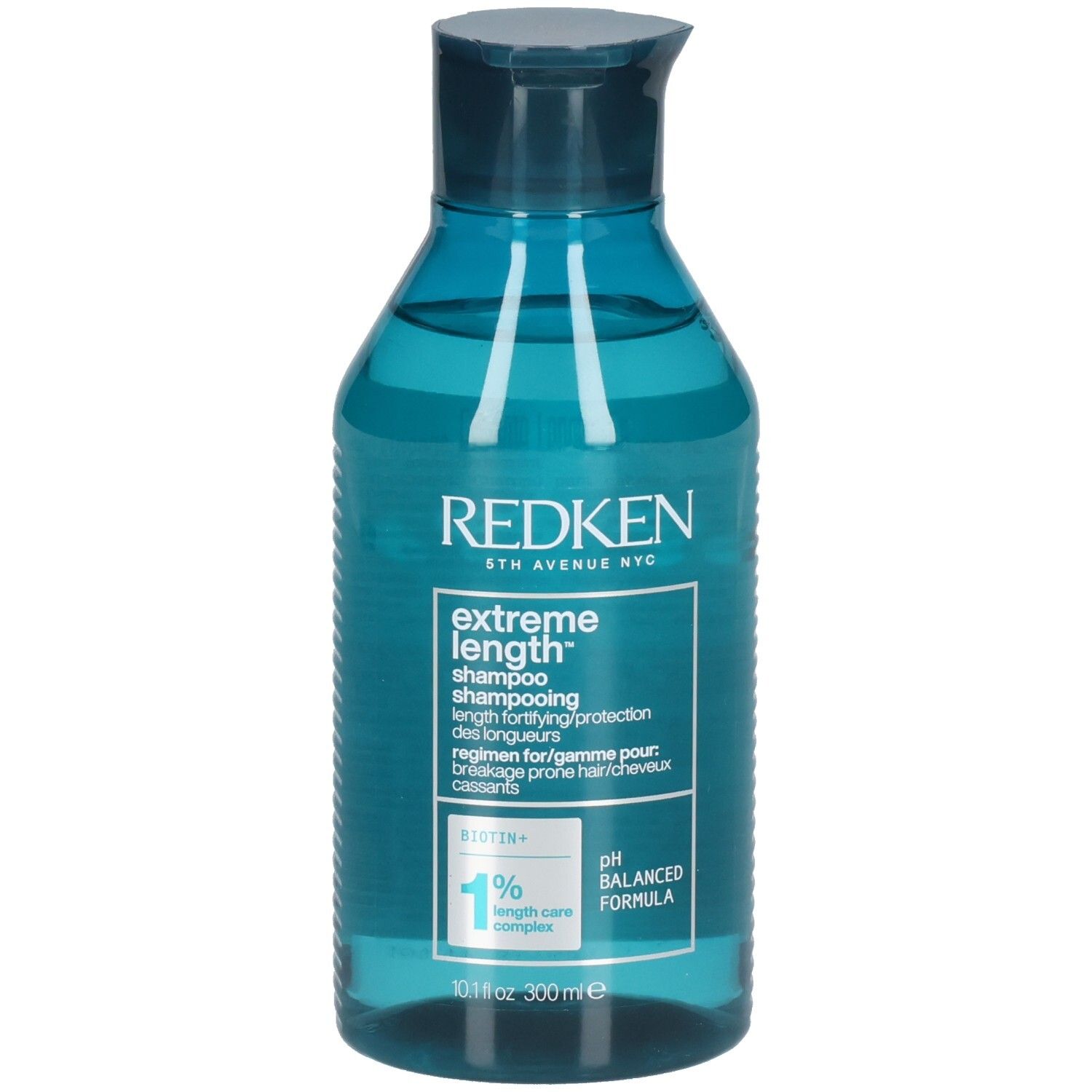 Redken Extreme Length Shampoo Flasche, 300ml, mit Biotin und 1% Length Care Complex.