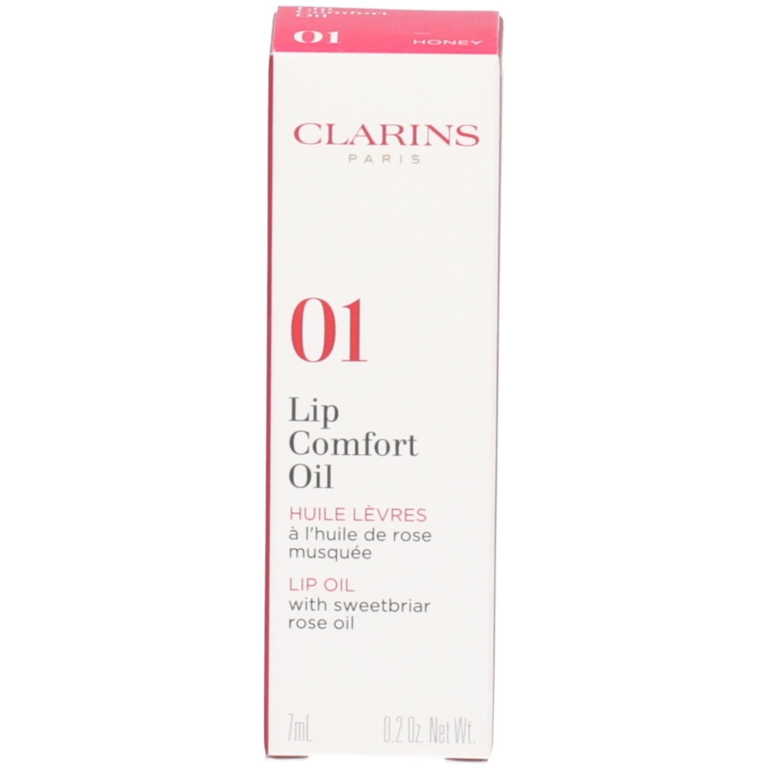 Clarins Lip Comfort Oil 01 Honey in Faltschachtel. Enthält 7ml.
