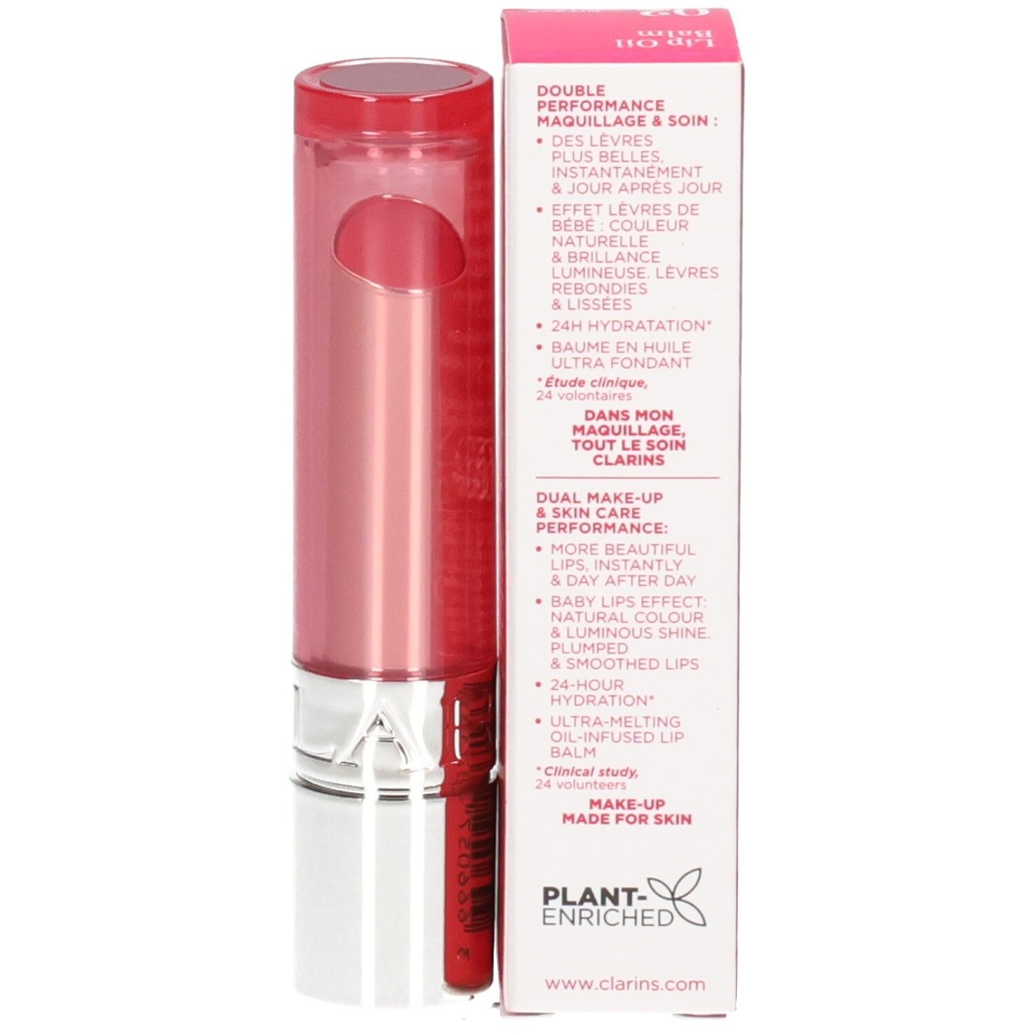 Clarins Lip Oil Balm 02, Lippenbalsam aus der Verpackung genommen.