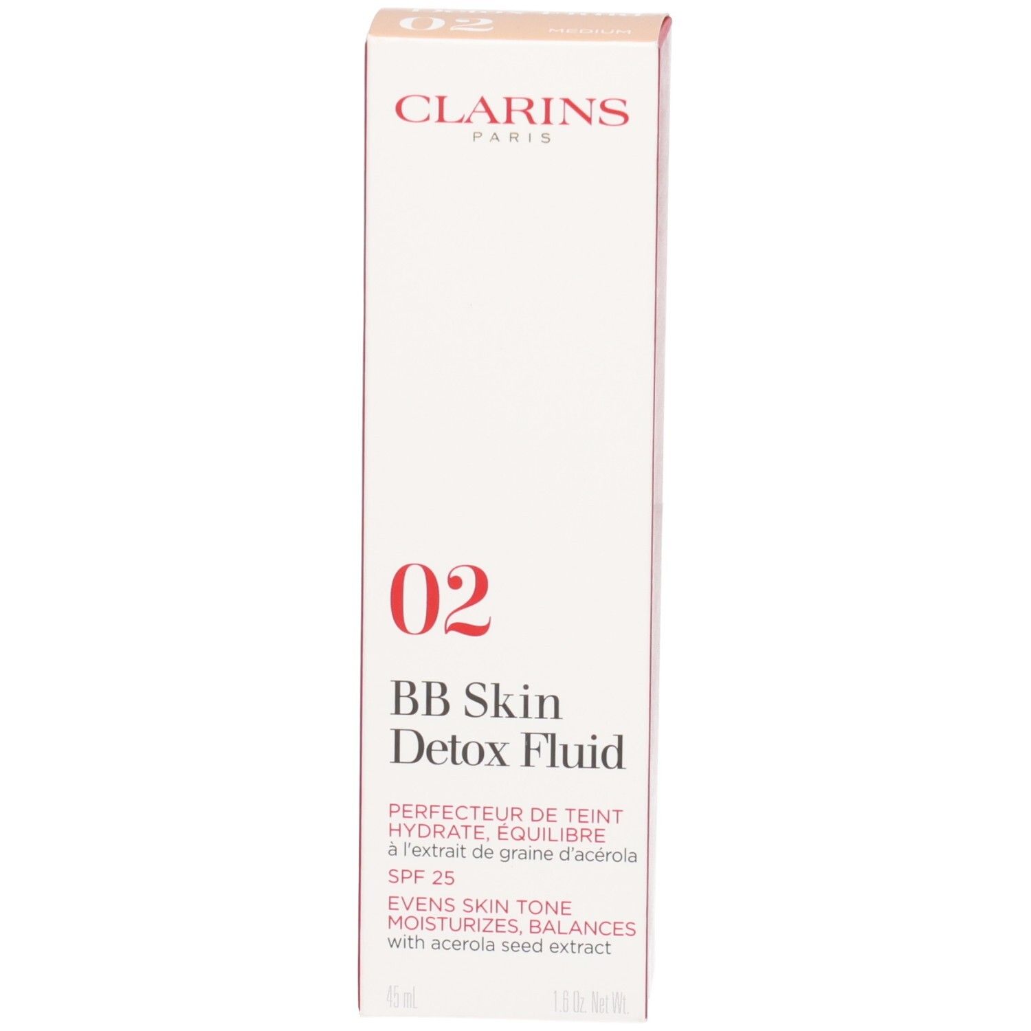 Clarins BB Skin Detox Fluid, Farbton 02. Mit LSF 25.