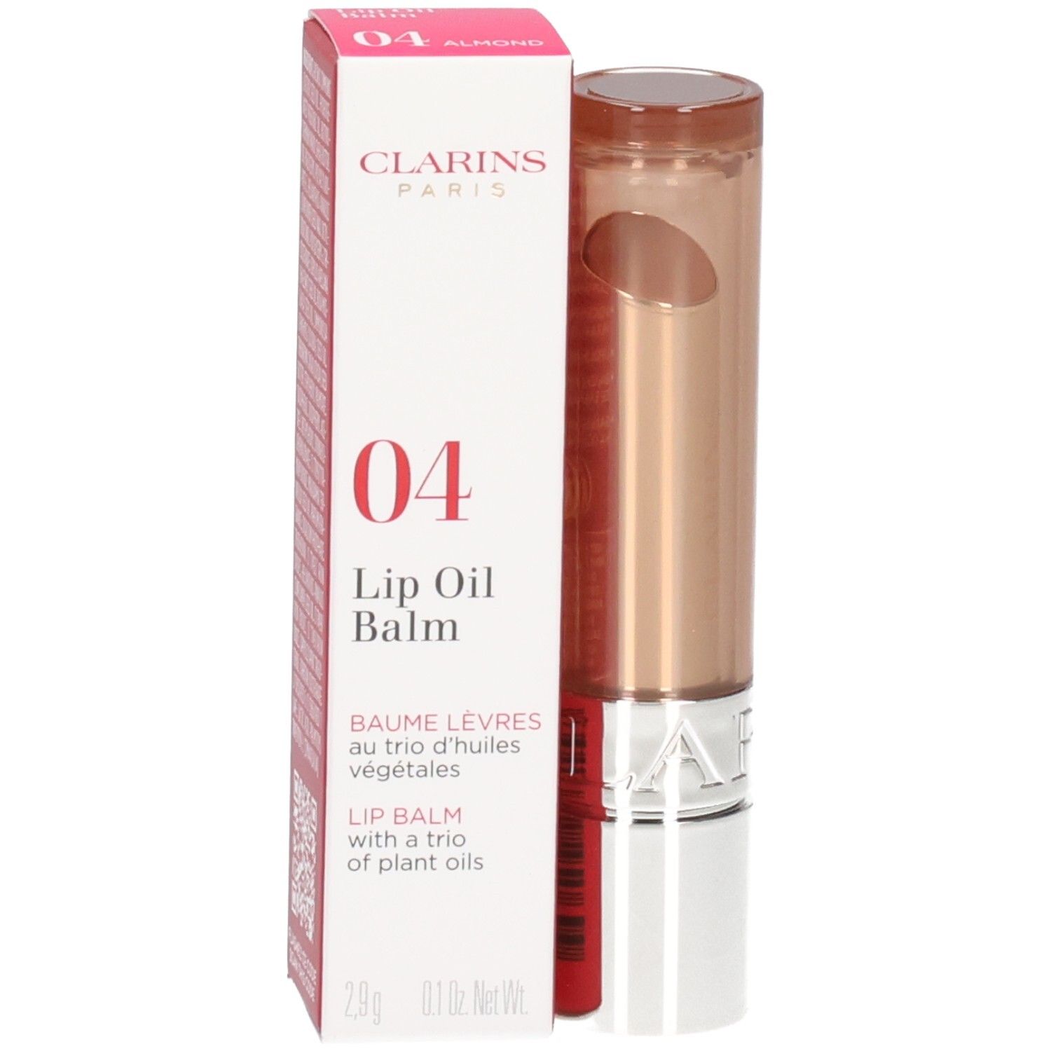 Clarins Lip Oil Balm 04 in Umverpackung und Applikator.