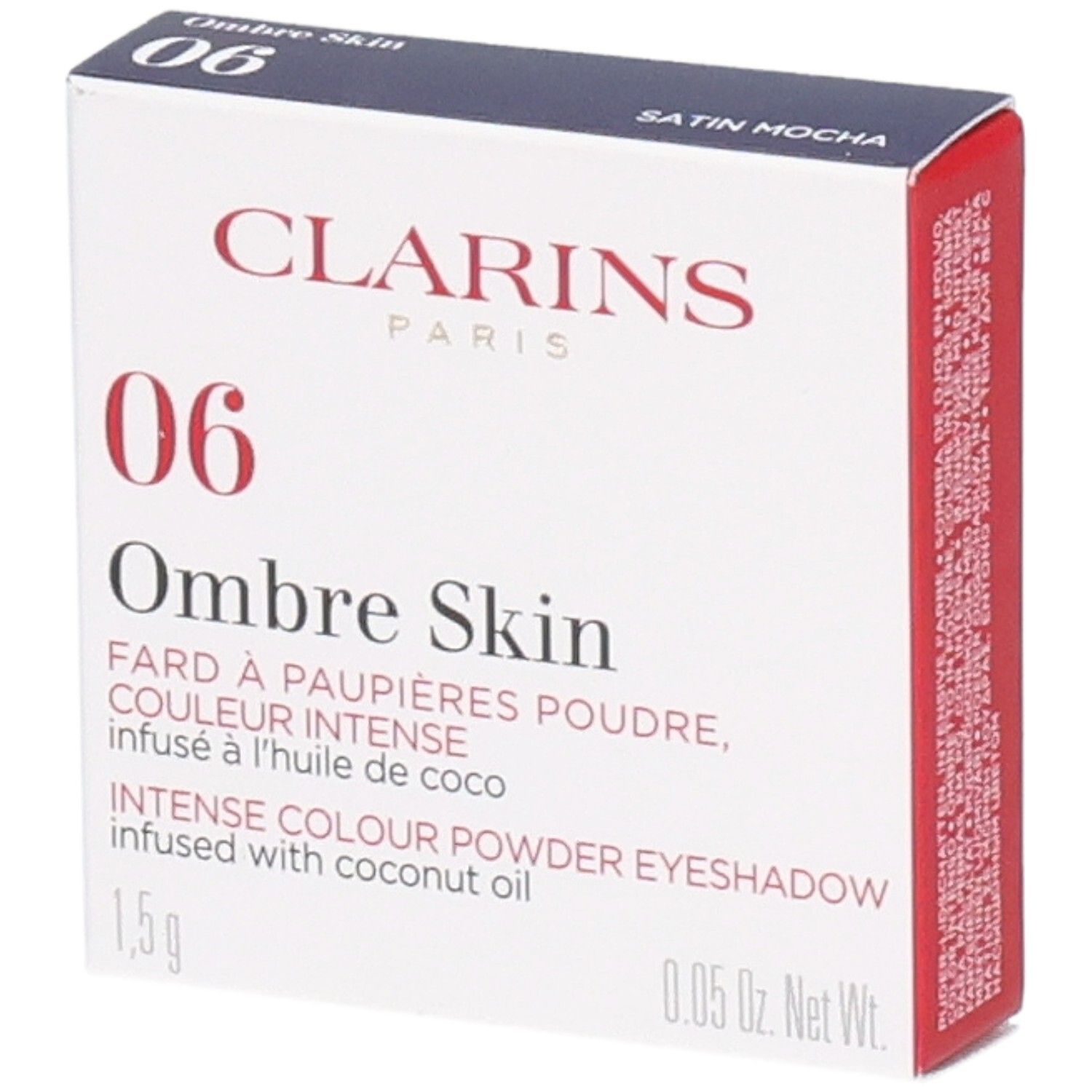 Clarins Ombre Skin Lidschatten-Verpackung, Farbe 06 Satin Mocha, 1,5g.