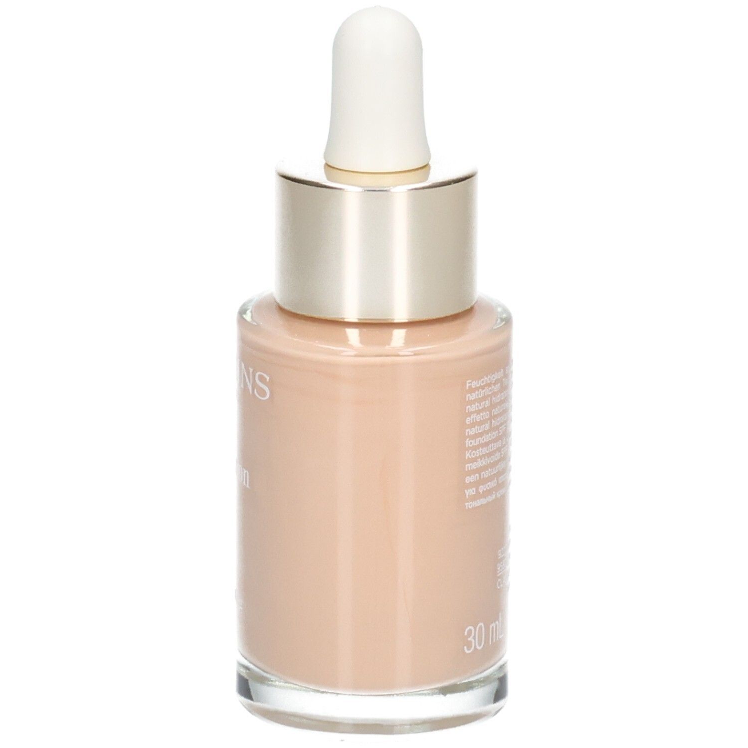 Clarins Skin Illusion Foundation, 107 Beige, Flasche mit Pipette.