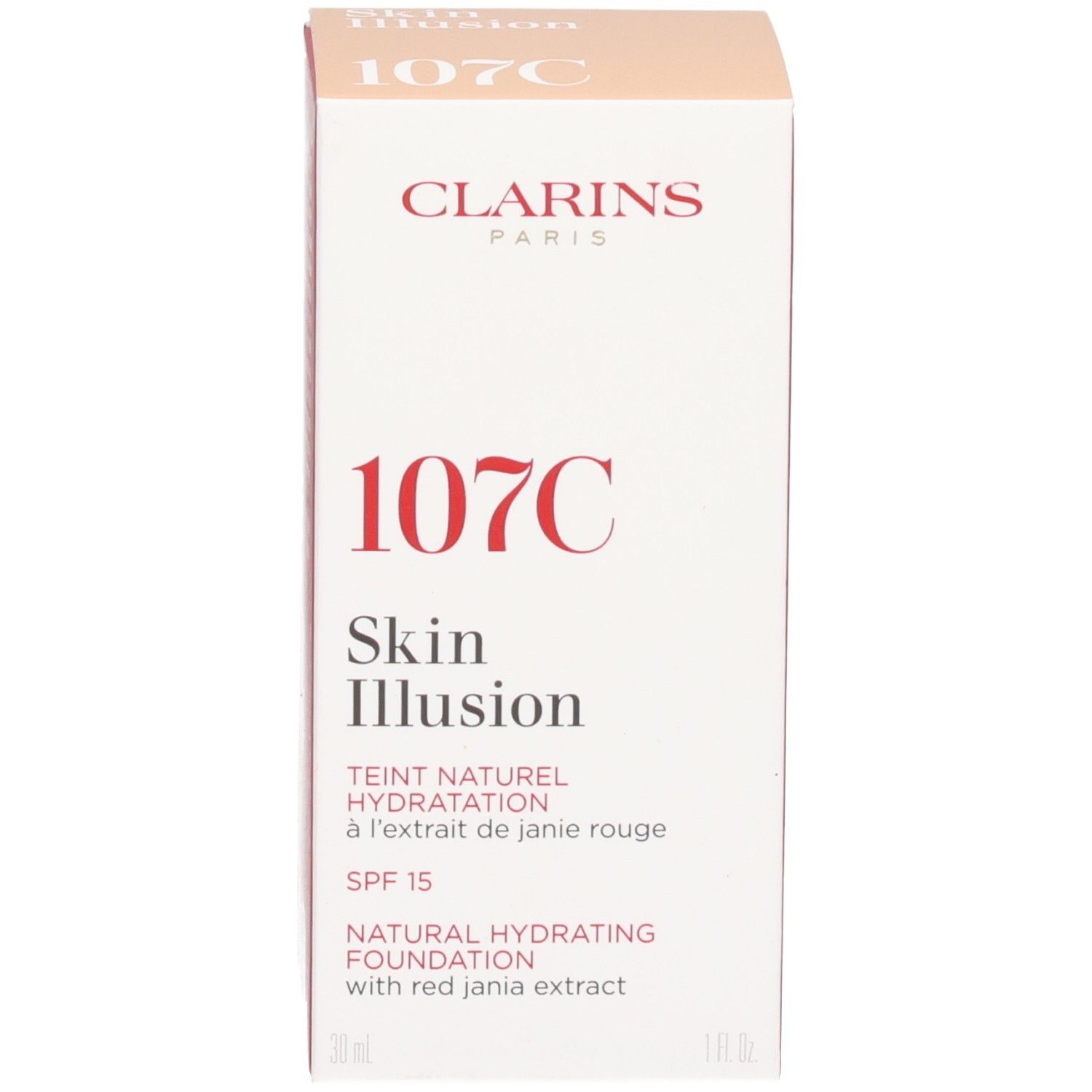Clarins Skin Illusion Foundation 107C, Verpackung.