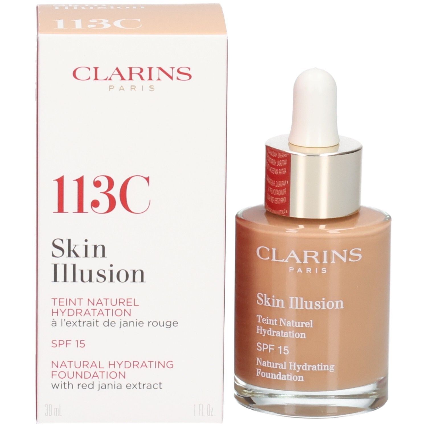 Clarins Skin Illusion Foundation, 30ml, 113 Kastanie.