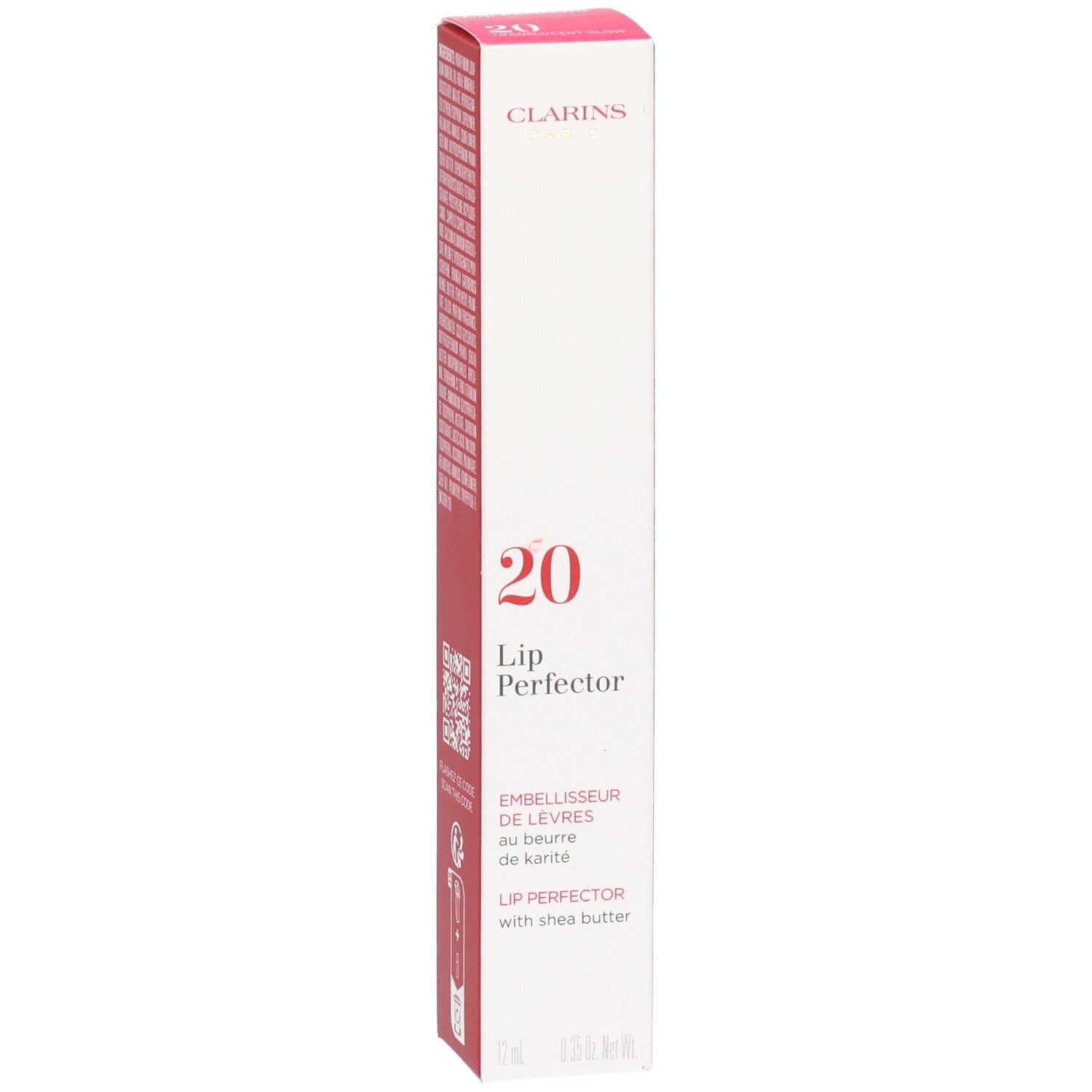 Clarins Lip Perfector N°20 en boîte, au beurre de karité.
