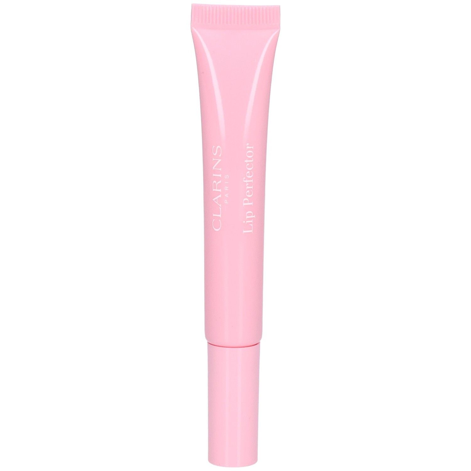 Eine zartrosa Tube mit dem Aufdruck "CLARINS Lip Perfector".