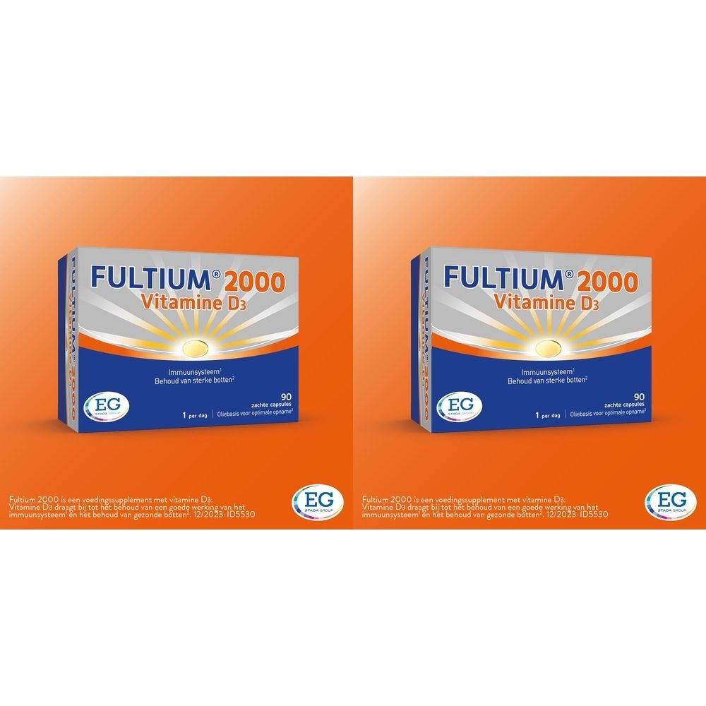 Fultium 2000 | Vitamine D3 | Immuunsysteem & Behoud van Sterke Botten | Verhoogde behoefte vit D
