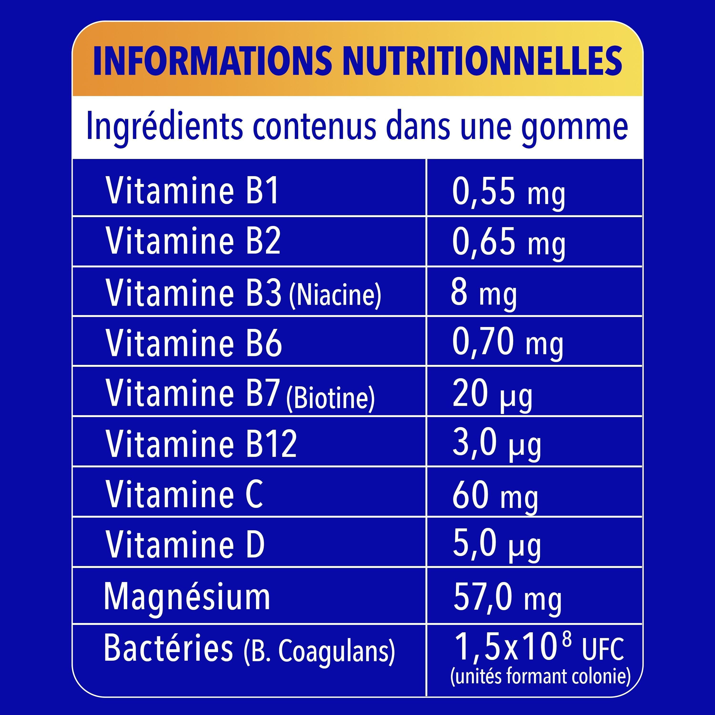 Gummy Omnibionta3 à côté d'une tranche d'orange. Goût orange.