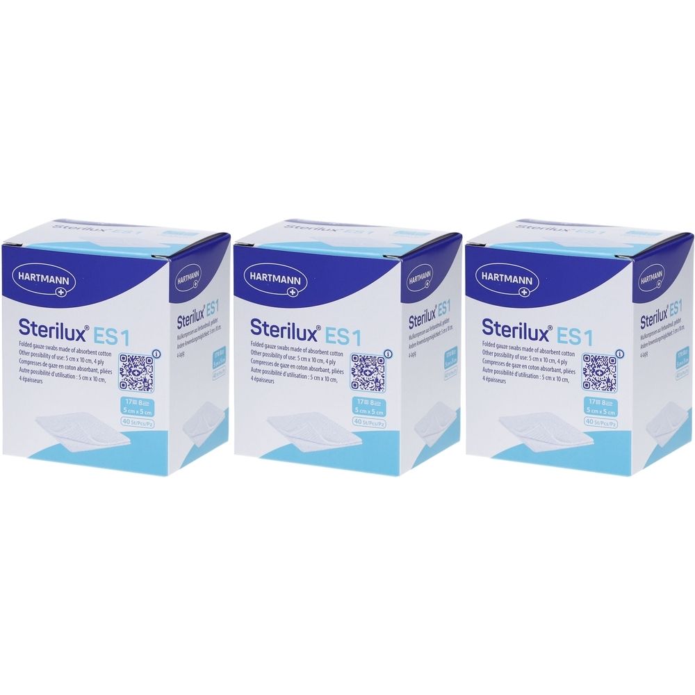 Hartmann Stérilux® ES 1 Compresses de gaze hydrophile 8 Plis 5 cm x 5 cm