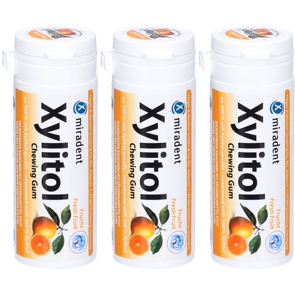 miradent Xylitol Chewing Gum Frucht