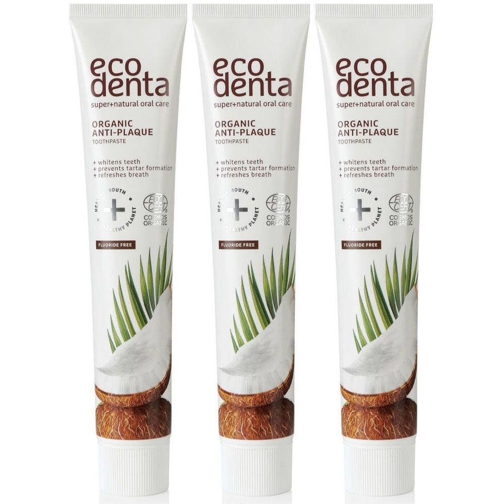 Ecodenta Organic Anti-Plaque Dentifrice Huile de Noix de Coco Bio