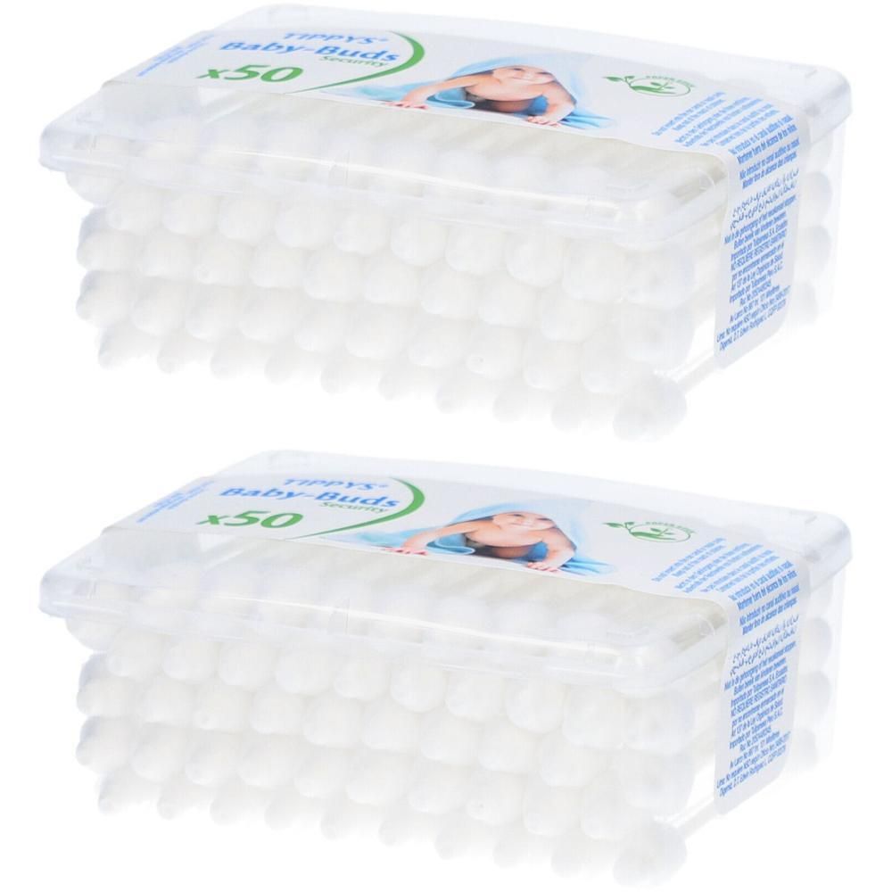 Tippys Baby Wattenstaafjes Papier x2 2x50 St Stäbchen