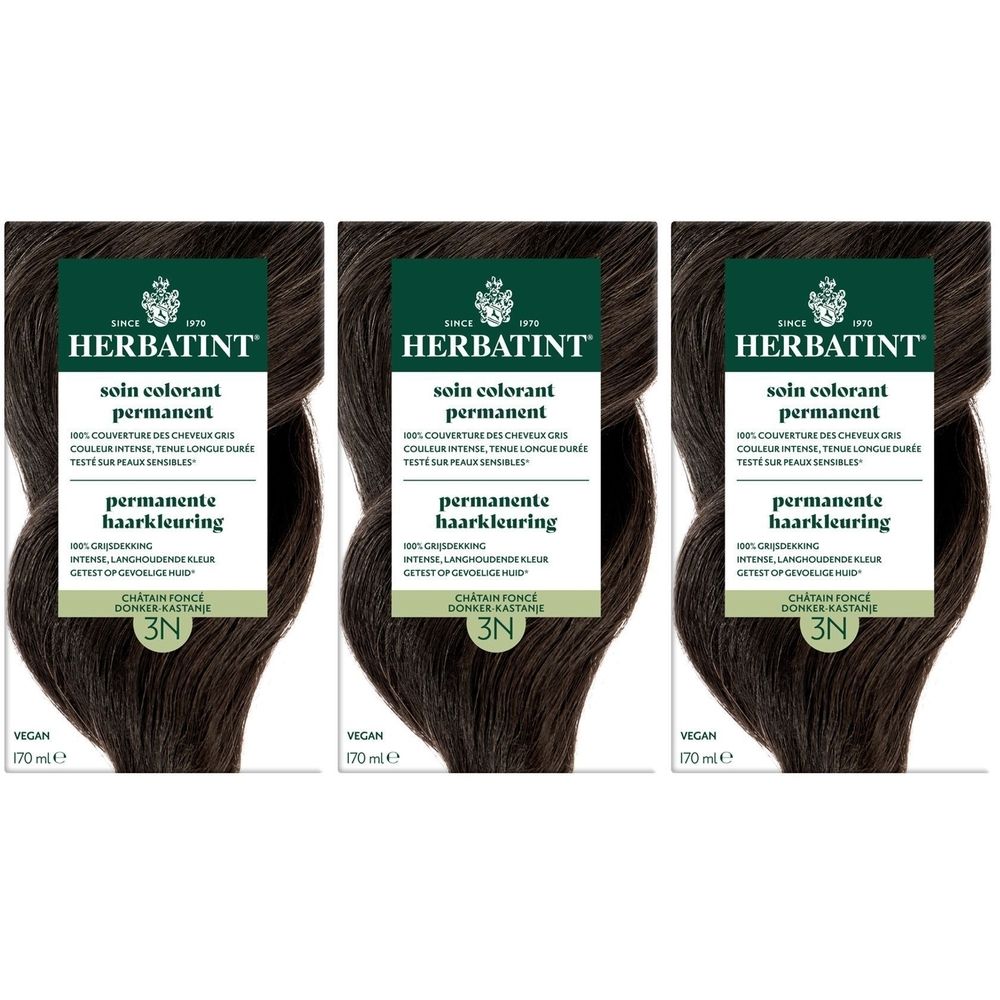 Herbatint Permanente Haarkleuring 3N Donker Kastanje
