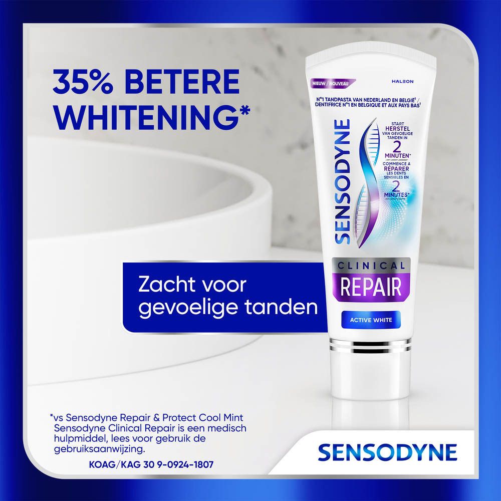 Sensodyne Clinical Repair Active White tandpasta voor gevoelige tanden